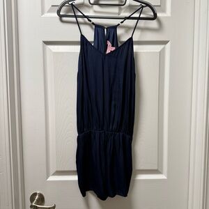 Lilly Pulitzer Romper Women XXS Navy Blue Adjustable Straps Elastic Waist